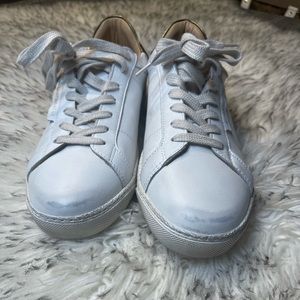 AllSaints Sheer Distressed Comfort Sneaker, Women's Size 10 /EU 40 White Gold.